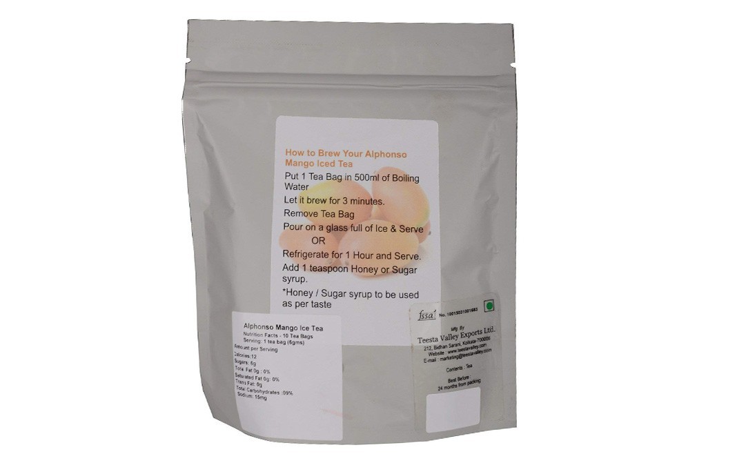 Teesta Valley Tea Alphonso Mango Ice Tea   Pack  59 grams